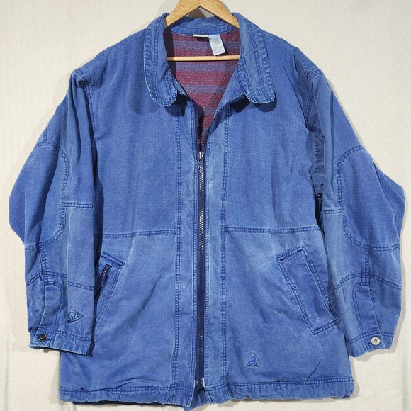 Nike ACG Other - VTG Nike ACG Blue Ripstop Workwear Jacket Men L Fleece Blanket Lined Zip Up 90s